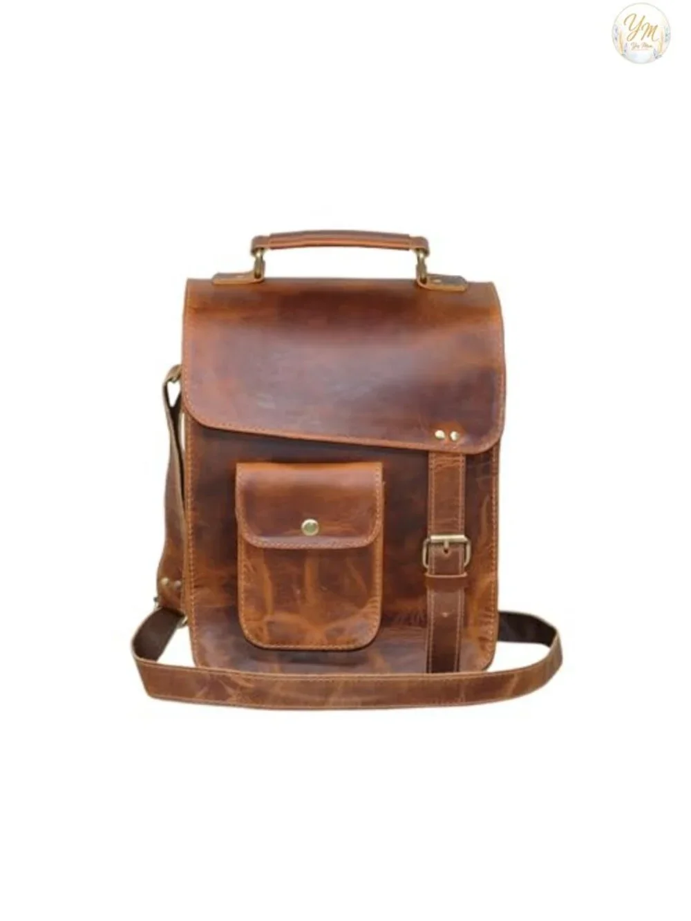 Men's Leather Messenger Bag Laptop Case Office Briefcase Distressed Shoulder Bag